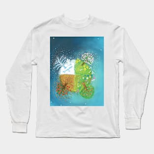 Four Seasons on Earth Illustration Long Sleeve T-Shirt